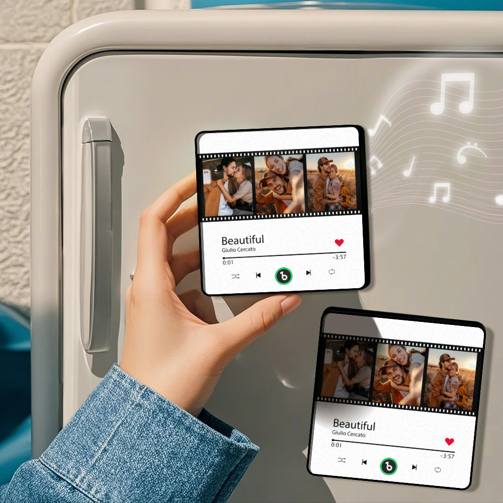 Customized Music Fridge Magnet Personalized Photo Fridge Magnet Can Play Songs and Adjust Volume