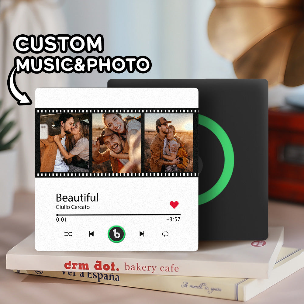 Customized Music Fridge Magnet Personalized Photo Fridge Magnet Can Play Songs and Adjust Volume