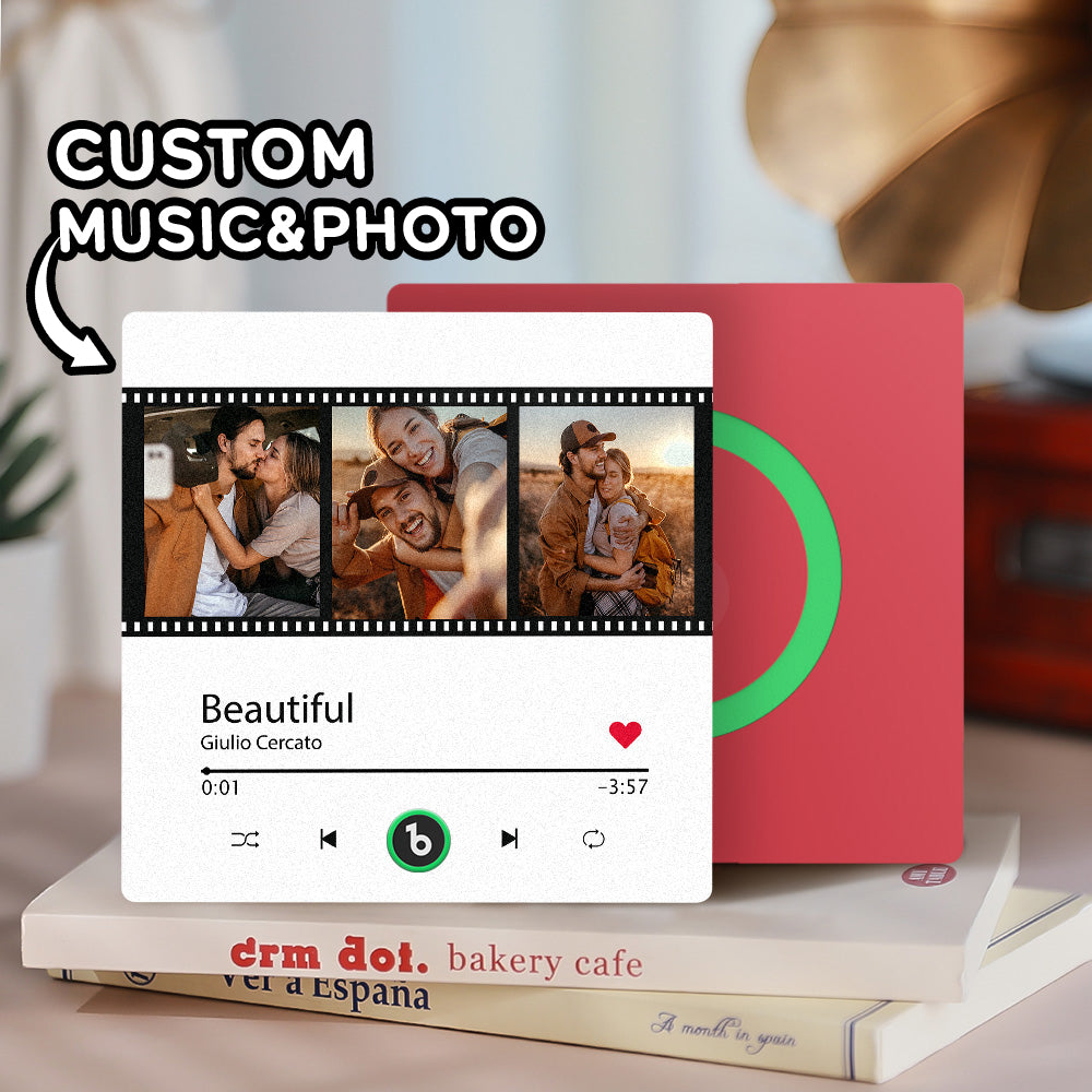Customized Music Fridge Magnet Personalized Photo Fridge Magnet Can Play Songs and Adjust Volume