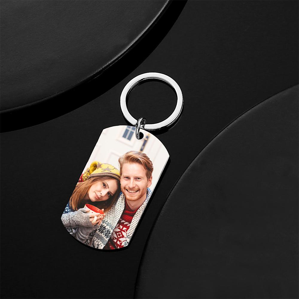 Custom Calendar Engraved Tag Key Chain Anniversary Gift For Lovers On Christmas